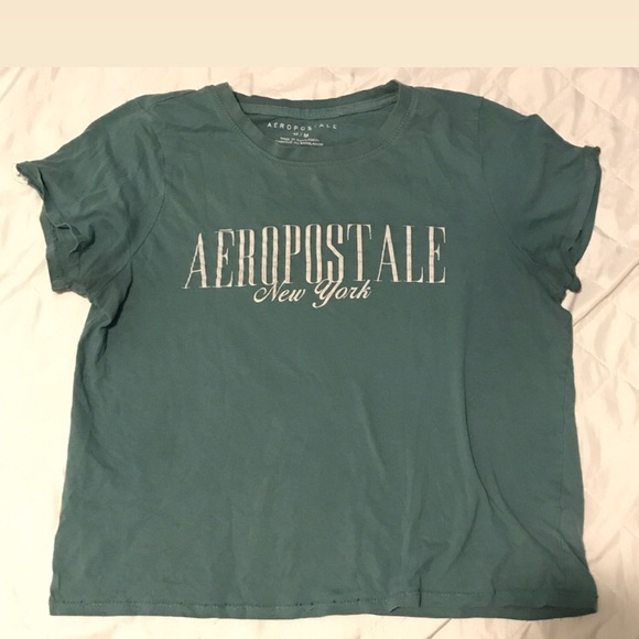 3/28 AéRopostale cropped tee shirts, black, green and white - Picture 2 of 3